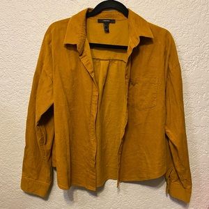 Mustard button-up forever 21 top